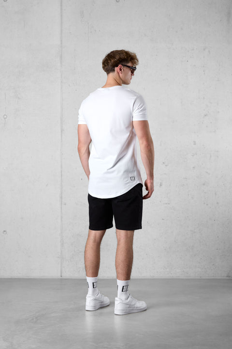 WHITE MIXED COLORS LETTERING TEE