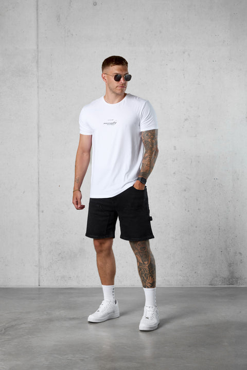 WHITE NEVERENDING MOVEMENT LOGO TEE