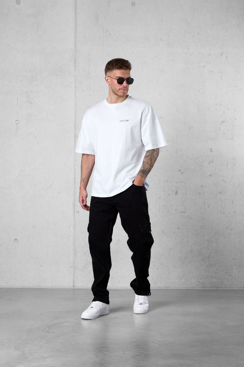 WHITE DISCREET OVERSIZED TEE